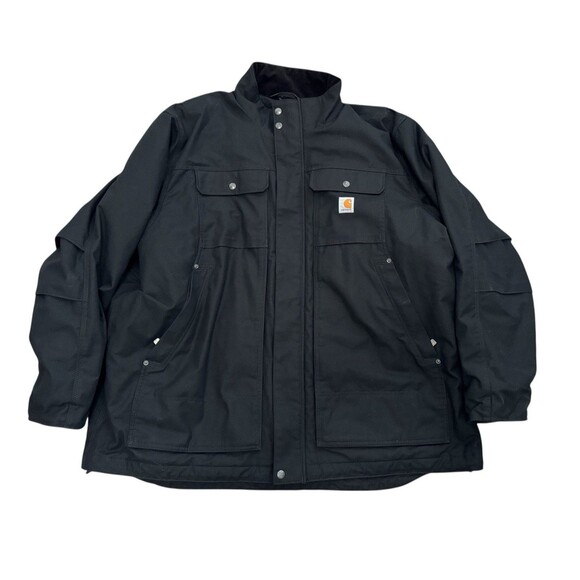 Carhartt Black Full Swing Duck Canvas Jacket Corduroy Collar Quilt Lined 3XL